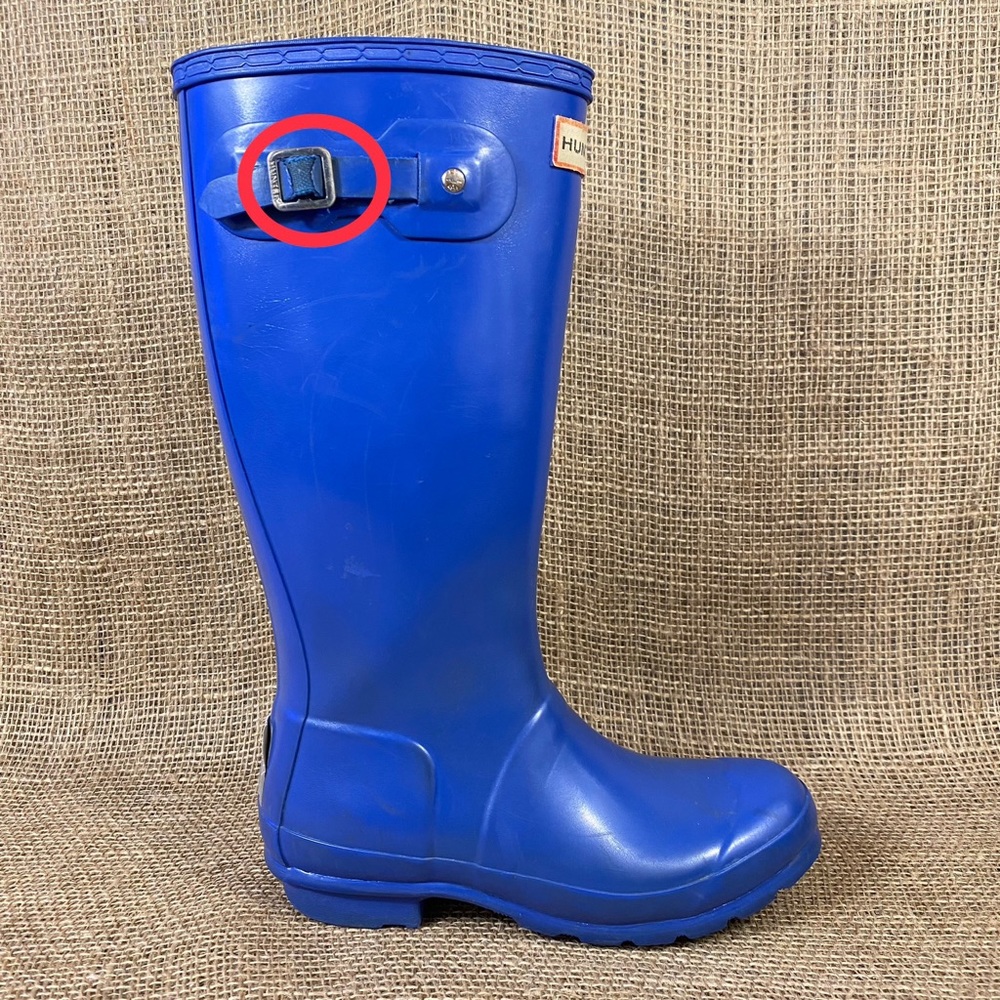 Hunter Rain Boots Original Blue Rubber Tall Pull On Waterproof Size 5 - Picture 6 of 11